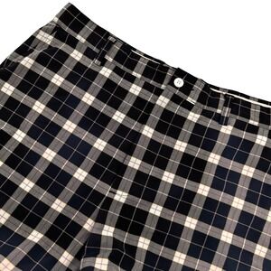 FootJoy FJ Mens Plaid Golf Shorts Black White‎ Tan Waist 36 Straight Fit